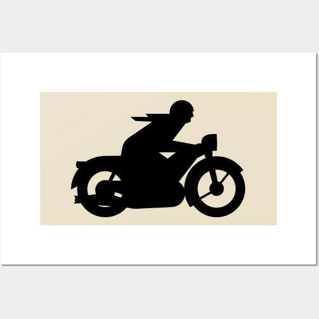 AWO Motorcycle Rider Silhouette (black) Wall Art by GetThatCar